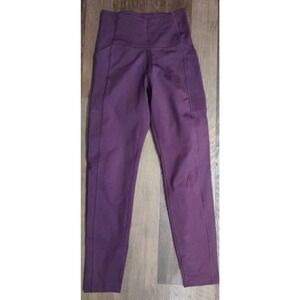 Girlfriend Collective Size XS High-Rise Compression 7/8 Leggings Maroon Burgundy